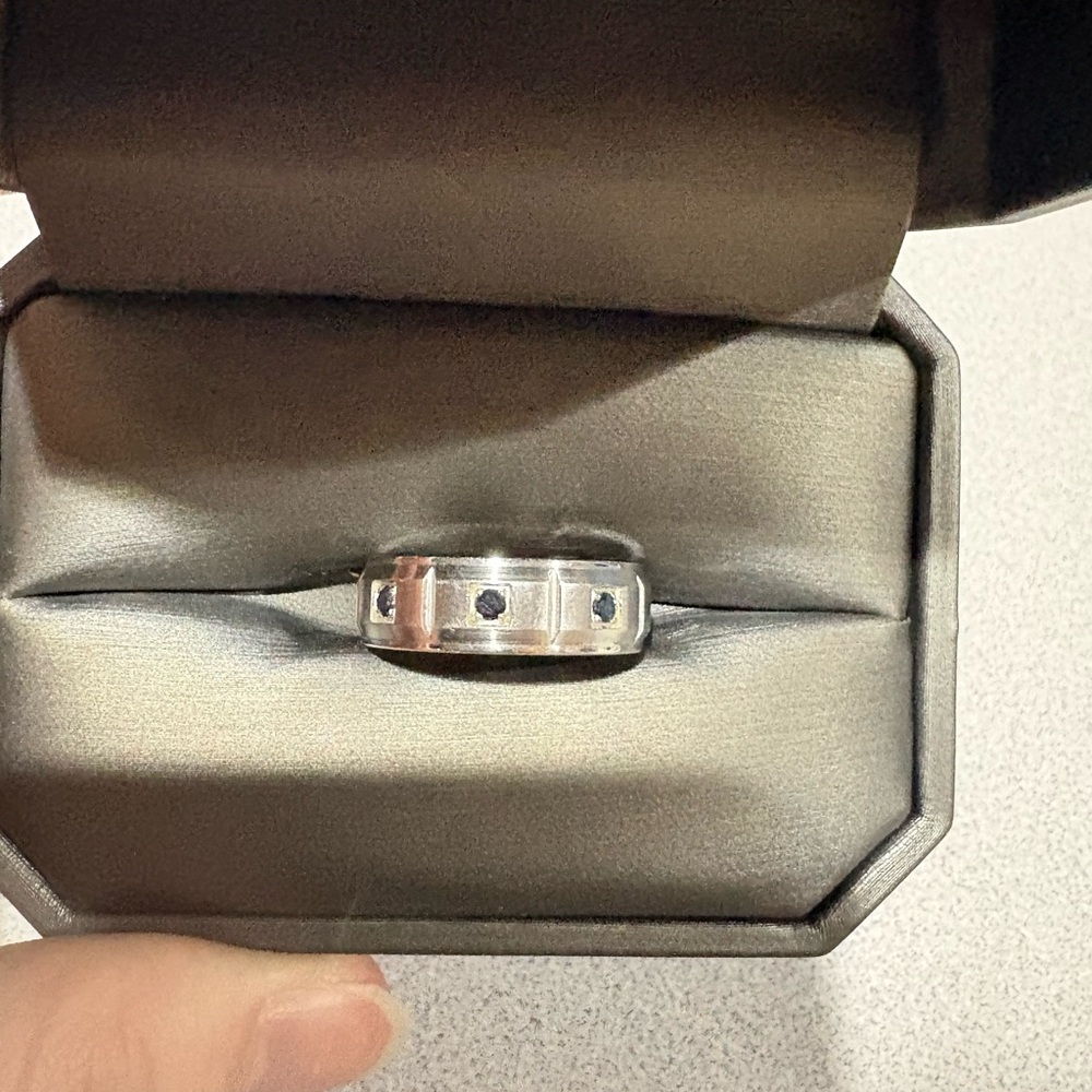 Shane Co. Men's Cobalt Ring with Blue Stones never worn with box